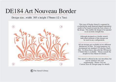 15 De184 Art Nouveau Border Stencil Library