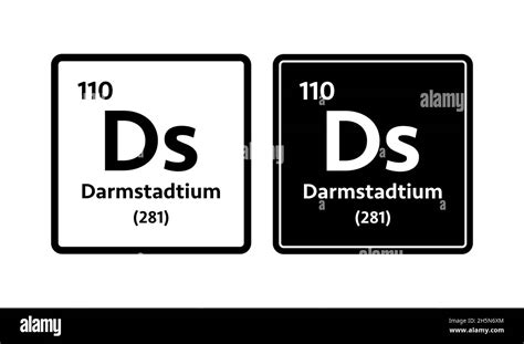 Darmstadtium Symbol Chemical Element Of The Periodic Table Vector