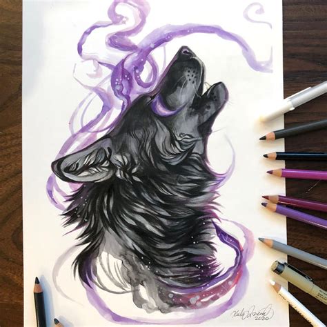 Day 182 Black Howling Wolf By Katylipscomb On Deviantart