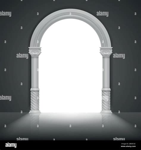 Roman Arch With Antique Column Vector Title Frame Design Architecture