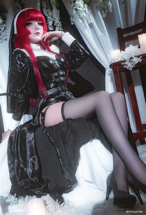 HOLY LOVE Gothic Dark Style Nun Costume Set Gothic Lingerie Outfit