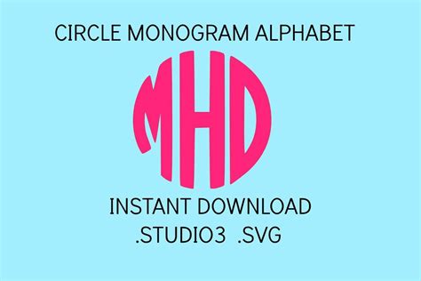 Circle Monogram Svg Monogram Letters Circle Monogram Font