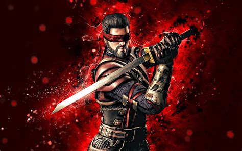 Kenshi Takahashi MKX Lampu Neon Merah MK10 Mortal Kombat X