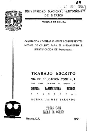 Evaluacion Y Comparacion De Los Diferentes Medios De Cultivo Para El