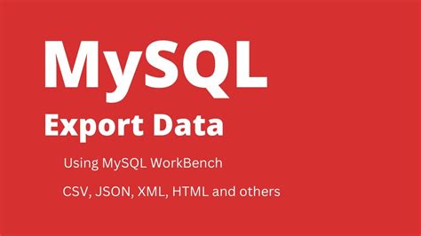 Mysql How To Export Database Using Mysql Workbench Youtube