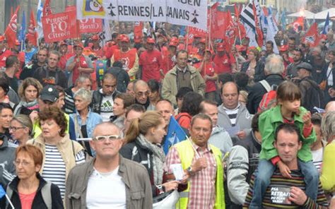 PSA 3 000 manifestants contre les licenciements Le Télégramme