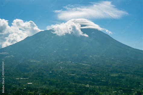 The Beauty Of Mount Merapi An Active Volcano With A Peak Covered With