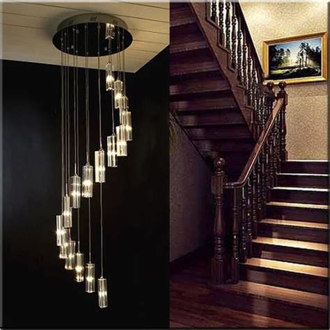 Modern Hanging Chandelier Staircase Crystal Spiral Chandelier Lighting