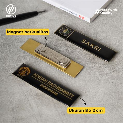 Name Tag Papan Nama Kuningan Resin Magnet Lazada Indonesia