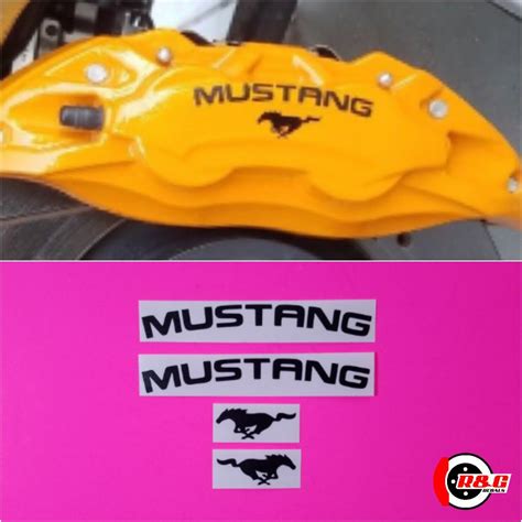 Mustang Brake Caliper Decals & Pony Logos High Temp set of 4 Stickers ...