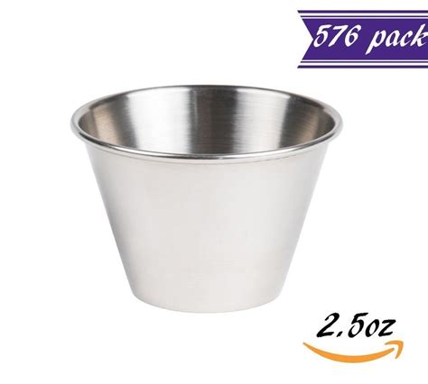 Set Of 48 Stainless Steel Portion Cups 2 5 Oz Individual Condiment