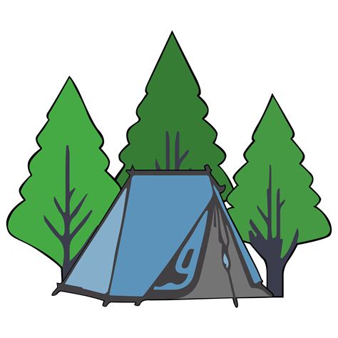 Camping Tent In Nature Clipart Flat Design On Transparent Background