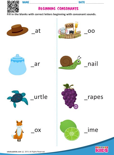 Consonant Sounds Worksheet