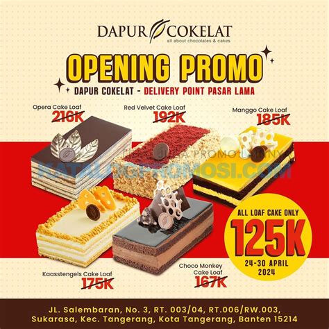 Promo Dapur Cokelat Delivery Point Pasar Lama Opening Spesial Harga