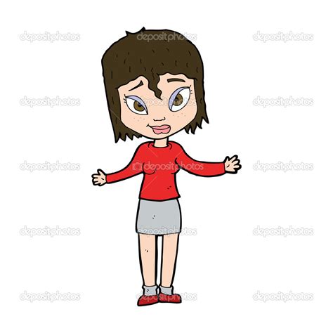 Cartoon Woman Shrugging Shoulders Stock Illustration By ©lineartestpilot 44423783