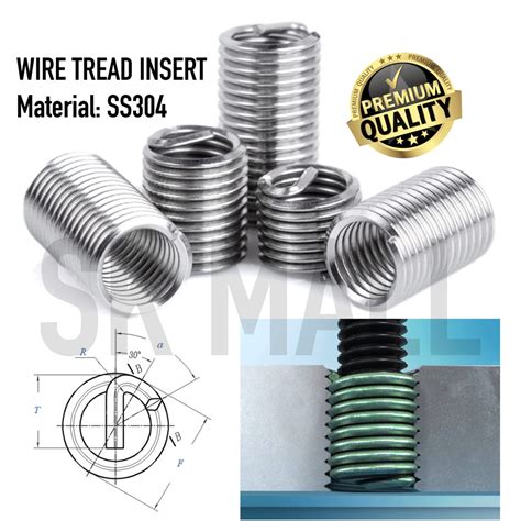 Helicoil Threaded Insert M5 M6 M8 M10 M12 Stainless Steel Thread Repair Recoil Kit Coiled Wire