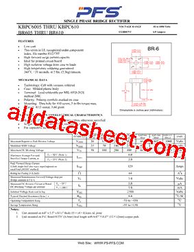 KBPC604 Datasheet PDF Shenzhen Ping Sheng Electronics Co Ltd