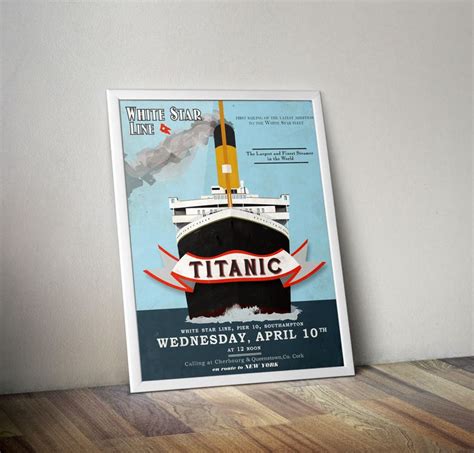 Vintage White Star Line Ad Rms Titanic Art Print Etsy