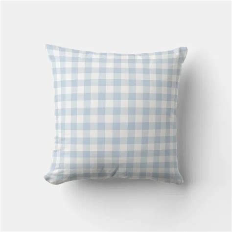 Pastel Blue And White Gingham Pattern Throw Pillow Zazzle