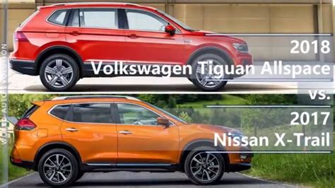 2018 Volkswagen Tiguan Allspace Vs 2017 Nissan X Trail Technical Comparison Youtube