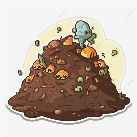 Cute Comic Comic Design About A Pile Of Dirt Clipart Vector Sticker