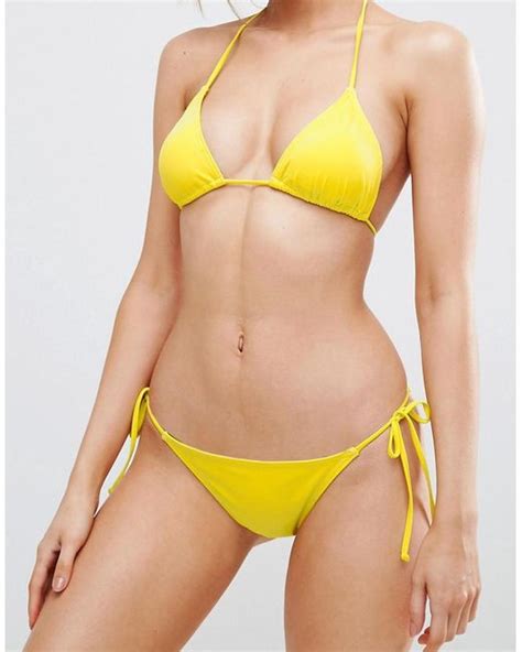 Asos Multi Pack Triangle Bikini Top And Tie Side Bikini Bottom In