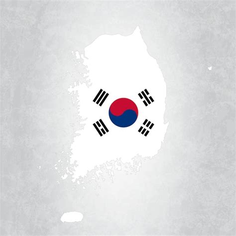 Premium Vector South Korea Map With Flag