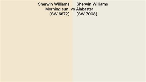 Sherwin Williams Morning Sun Vs Alabaster Side By Side Comparison