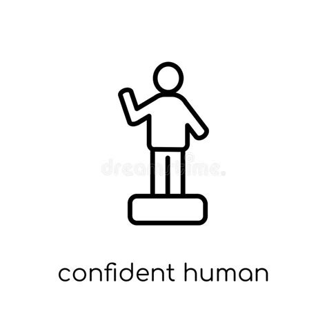 Icono Humano Confiado Vector Linear Plano Moderno De Moda Confiado