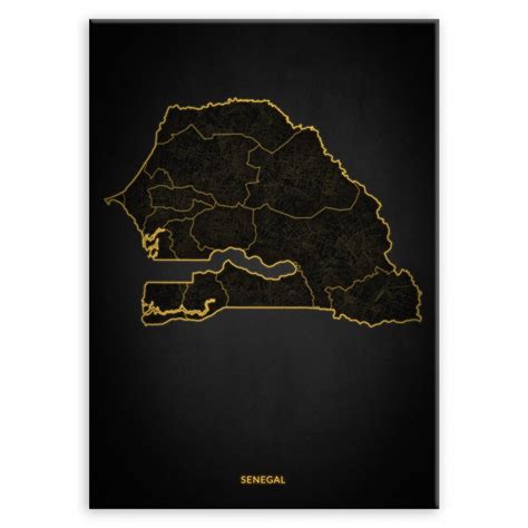 Plakat Metalowy Mapa City Lights Senegal M MURRANO