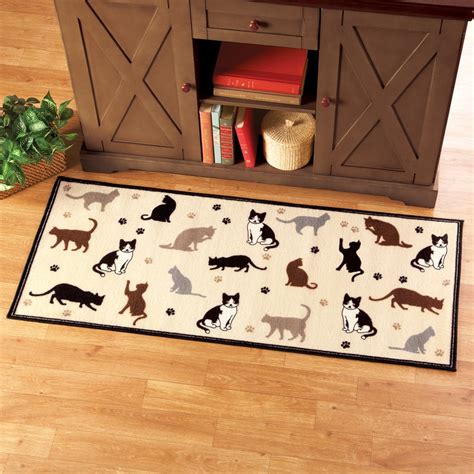 Cats And Paw Prints Decorative Rug Runner Collections Etc