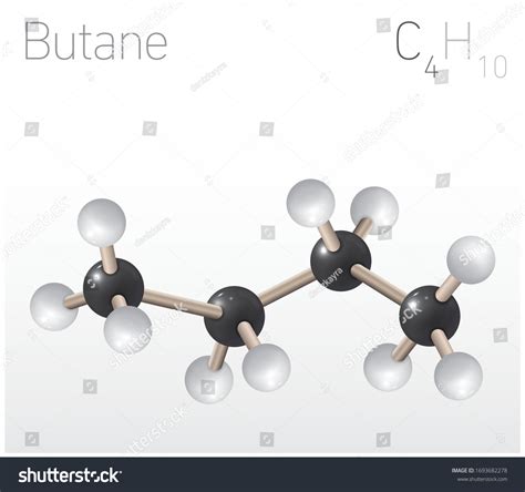 Butane C H Structural Chemical Formula Molecule Stock Vector Royalty