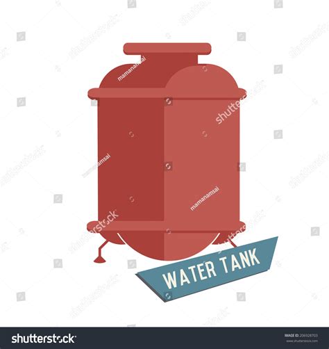 Water Tank Symbol On White Background,Retro Colour Concept,Clean Vector ...