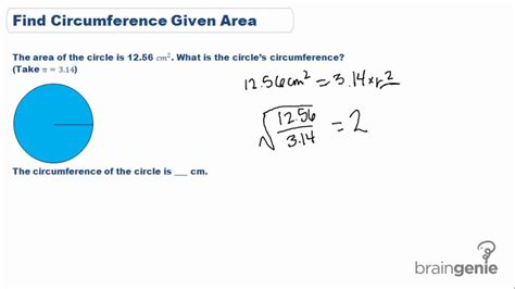 How To Find Area With Circumference Formula