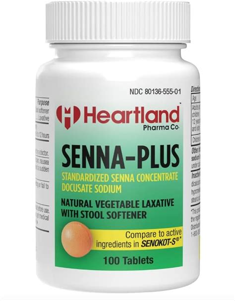 Heartland Pharma Co Senna Plus Mg Natural Vegetable Laxative With