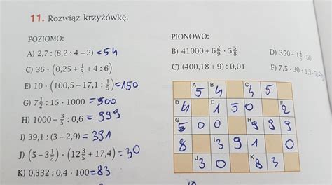 11 Rozwiąż krzyżówkę Klasa 6 Zadanie w załączniku Brainly pl