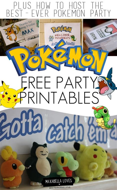 Pokemon Thank You Tags Printable Pokemon Party Thank You Etsy The