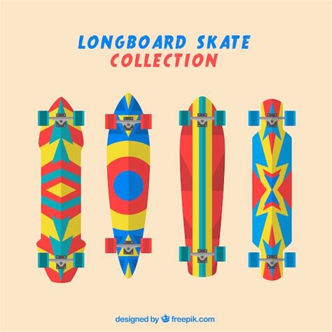 Free Vector Colorful Skateboards Set