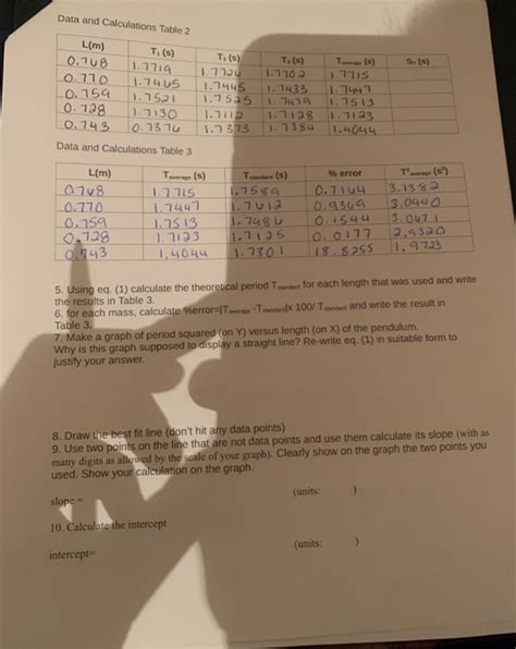 Solved Data And Calculations Table 2 Sie L L M T S T 5 Chegg