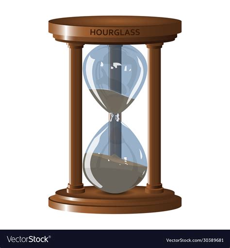 Realisti Hourglass Royalty Free Vector Image Vectorstock