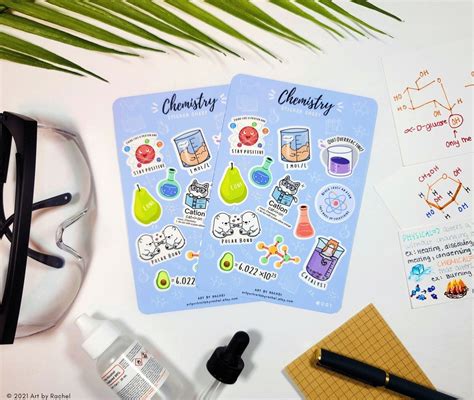 Chemistry Sticker Sheet Science Chemistry Orgo Pre Med Bullet Journal Agenda Planner Etsy