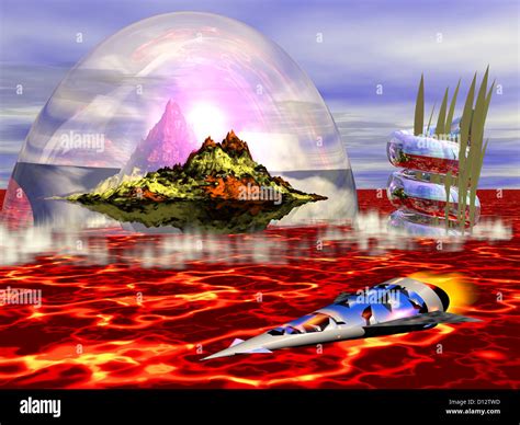 Surreal, fantasy sci-fi art illustration Stock Photo - Alamy