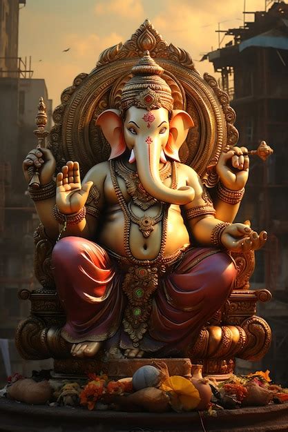 Premium AI Image God Ganesh Realistic Image Created With Generative AI