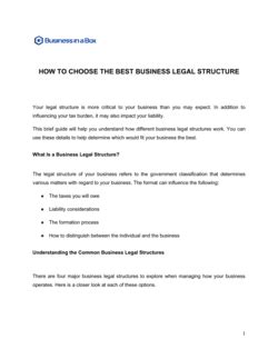 How To Choose The Best Business Legal Structure Template Business In