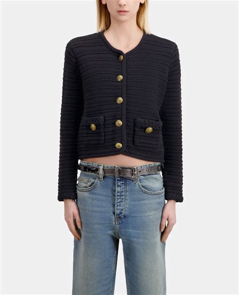 Black Cable Knit Cardigan The Kooples