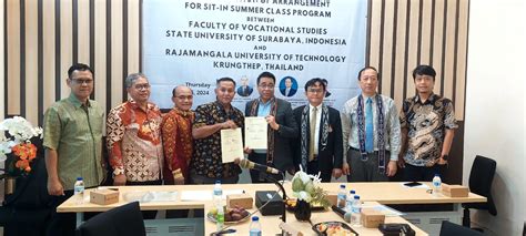 Fakultas Vokasi Unesa Dan Rajamangala University Krungthep Thailand