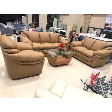 Sofa Kursi Tamu Jumbo Dakron Empuk Mewah Coklat / Hitam + Meja Siera ...