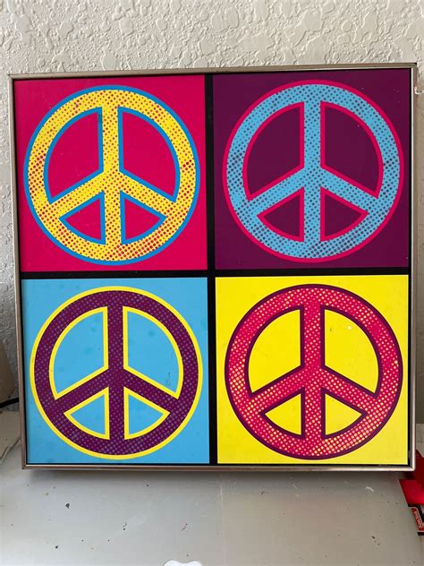 Peace Sign Psychedelic Art Print Home Decor Wall Art Louise - Etsy