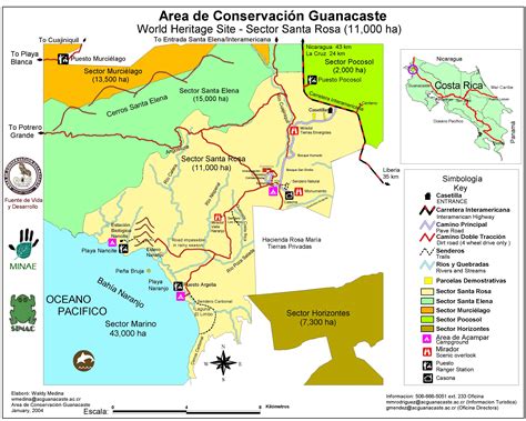 Guanacaste Conservation Area Tourist Map - Guanacaste Costa Rica • mappery