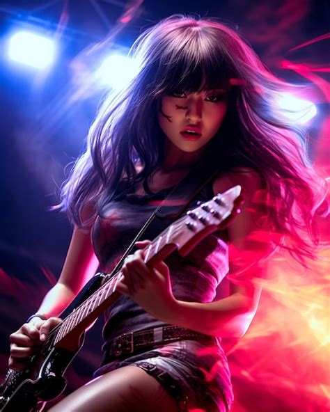 Anime Girl With Guitar Wallpaper